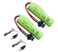 2PCS 3.7V 500mAh Li-Ion Enchufe SM - 2P de batería con Cargador USB para E35 DE38 DE40 DE50 DE55 TB202 TM141 Vehículo acrobático de Control Remoto de Doble Cara camión RC vehículo de Control
