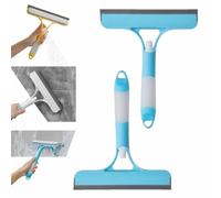 2pcs 3 in 1 Window Cleaning Scraper,Multifunctional Shower Squeegee,Glass Scraper,Squeegee and Scrubber with Built-in Spray Bottle,Cleaner Tool for Car,Home,Kitchen,Bathrooms Window (Blue)