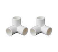 2pcs 3 vías PVC coderas 90 grados codos conectores resistentes a la corrosión actualizaciones para muebles y tuberías