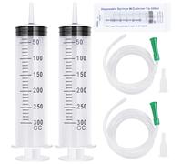 2Pcs 300ml Jeringa de Plástico de Gran Capacidad con Tubo, Jeringa de Plástico, Embalaje Independiente Jeringas, Jeringas Sin Aguja para Laboratorio Ciencias, Alimentación Mascotas, Riego Plantas