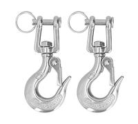 2pcs 304 ganchos de cadena de hilera de elevación de acero inoxidable con pestillo de seguridad, accesorio de aparejo duradero para grúas de construcción, equipo de carga (5/16)650kg))