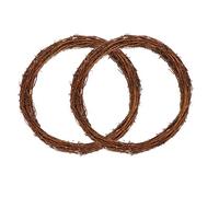 2Pcs 30Cm Anillo de de Vid Natural Rústico Rattan Vines Base Branch DIY Garland Manualidades para Navidad Acción de Gracias Casa Pared Puerta de Entrada Regalo Colgante
