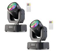 2PCS 30W Cabeza Móvil LED Con Control Remoto,DMX512 RGW Efectos de Iluminación Mini Cabeza Movil LED Discoteca Para DJ, Fiestas e Iluminación