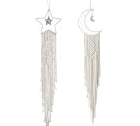 2PCS 39 Moon Star Dream Catcher LED Macrame Boho Decoración de pared