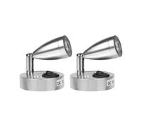 2pcs 3w 12v Led Reading Light compatible Boat Caravan Motorhome Car, with Its Own Switch, Warm White Light, 3000k, 220lm, 60 * 96mm, Silver-N