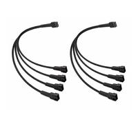 2PCS 4-Pin PWM Fan Splitter Cable, Cable Divisor PWM 1 a 4 Vías con Funda Trenzada, PC de Extensión para Controlador de Ventilador Compatible con Ventiladores de PC de 3 y 4 Pin, Placas Madre, 28 cm