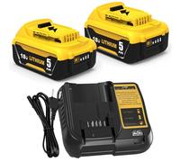 2pcs 5.0Ah DCB200 Recambio para Dewalt Batería 18V + 3A DCB107 para Dewalt Cargador 10.8V- 18V DCB200 DCB200-2 DCB204 DCB120 DCB127