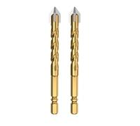 2pcs 5-12mm Tile Drilling Drill Bit Glass Cement Concrete Metal Marble Special High Hardness Four-Edged Alloy Drill Bit Dry Drilling (Color : A, Size : 10mm 2pcs A)(12mm 2pcs A)