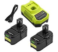 2pcs 5,5 Ah P108 de Repuesto para Ryobi batería 18 V con Cargador 18 V 3 A para Ryobi P108 P107 P105 P100 P101 RB18L40 RB18L50 batería indicador LED