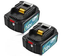 2pcs 5.5Ah Repuesto para Makita 18V Batería BL1860B BL1850 BL1860 BL1850B BL1840B BL1840 BL1830B 194205-3 194309-1 194204-5 196399-0 Herramientas eléctricas inalámbricas (Negro-Azul)