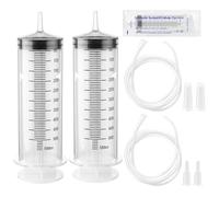 2PCS 500ml Jeringa de Plástico, Jeringuilla Grande con Manguera y Adaptador | Jeringas Sin Aguja, Reutilizables Jeringuilla Independiente para Medición, Laboratorio, Alimentación Mascotas Dispensador