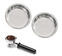 2Pcs 51 mm Cesta de Filtro Reutilizable, Filtro de Café de Acero Inoxidable, Canasta Colador de Filtro de Café Presurizado de Sola Capa, Accesorio para Máquina de Cafetera