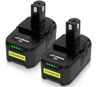 2pcs 5500mAh P108 Reemplazo para Ryobi Batería 18V RB18L50 RB18L40 RB18L25 RB18L15 RB18L13 P108 P107 P104 P102 P103 con indicador LED Herramientas de la Batería