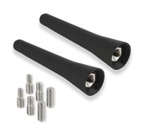 2PCS 6.5cm Mini Antena Coche Corta, Antena Coche Universal FM Am Dab 6,5 cm con Adaptadores M4 M5 M6, Resistente al Agua, Señal Estable y Fácil Instalación, Accesorio Radio