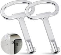 2PCS 6mm Llave Cuadro Eléctrico Zinc Llave Seguridad Cuadro Electrico | 90*56 mm Llaves Armarios Electricos, Llave de Caja de Medidor para Armarios de Distribución Armarios Rittal PS Armarios GGD