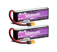2PCS 7.4 V 5000mah 2S 80C Lipo batería con Conector XT60 para Coches RC, vehículos Todoterreno, cuatrocópteros y Drones