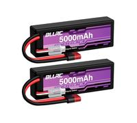 2PCS 7.4V 5000mah 2S 80C Lipo Batería con Conector T y Carcasa Protectora para 1/8 1/10 RC-Autos/SUV, cuadrocópteros y RC-Drones