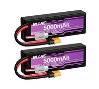 2PCS 7.4V 5000mah 2S 80C Lipo Batería con Conector XT60 y Carcasa Protectora para 1/8 1/10 RC-Autos/SUV, cuadrocópteros y RC-Drones