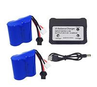 2pcs 7.4v 600mAh batería de litio con 2 en 1 cargador para Syma T2 T3 Skytech H100 H102 H106 H120 alta velocidad a distancia de reemplazo Barco de Control de la nave modelo litiobatería