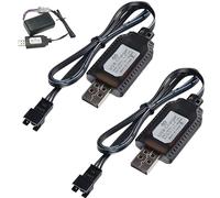 2PCS 7,4V USB Cable Cargador 7.4V Lipo Battery Charger USB con Conector Cable SM-3P para Batería LiPo 1000mA Compatible Coche Barco RC Avión Drone Maquetas de Control Remoto