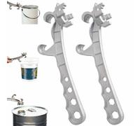 2pcs 7-in-1 Aluminum Bung Wrench,Aluminum 5-55 Gallon Bucket Opener Tool,One Piece Hex Socket Heavy Duty Non Sparking Drum Wrench,Multifunctional Metal Pail Lid Remover for Industrial Home Use