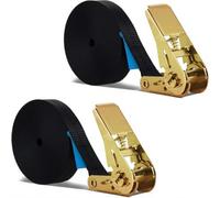 2Pcs 8M Ratchet Tensioner, BetterJonny Tie Down Straps with Ratchet with Pressure Tensioner Straps Load 1000 kg Strap for Ratchet Cargo Holding Strap for Motorcycles Cargo Trucks Trailers, Negro
