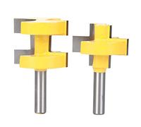 2Pcs 8mm Shank Square Tooth Router Bit, Woodworking Router Bit, High Hardness Carbide Milling Cutter with Smooth Chipless Cutting for Drawer Making and Fine Woodcraft Projects