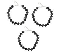 2pcs Acrylic Party Game Necklaces Biker Cube Dice Pendant for Women Beaded Chain Necklace