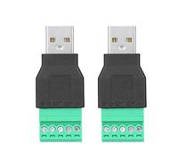 2Pcs Adaptador de bloque de terminales de tornillo USB 5A USB 5A Macho a 5 pines/vías Perno hembra Terminales de protección de tornillo Conector de adaptador de tipo enchufable para carga y transferen