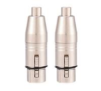 2PCS Adaptador de Conector de Micrófono de Audio XLR Hembra a hembra 3 Pines