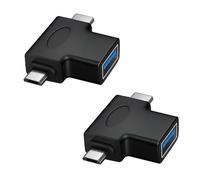 2PCS Adaptador OTG 2 en 1 con Conector USB Tipo C y Micro USB a USB 3.0, Convertidor Multifuncional Compatible con Smartphones, Tablets, Portátiles y Dispositivos OTG, Transferencia de Datos Rápida