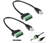 2PCS Adaptador RJ45 Macho a 8 Pines con Terminal de Tornillo Conector Ethernet de 8 Pines para Cat7, Cat6, Cat5e, Terminal de Tornillo RJ45 Extensión de Red y CCTV