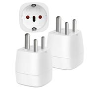 2PCS Adaptador Tipo D de Europa a India, Diseño Compacto con Protección Infantil, Compatible con Nepal, Sri Lanka, Níger, Ghana y Líbano
