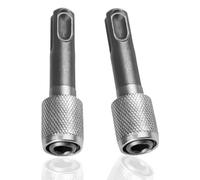 2PCS Adaptadores Portabrocas SDS-Plus de 6,35mm (1/4'') - Conversor de Brocas Hex Shank, Accesorios para Taladros Eléctricos de Impacto, Compatible con Martillos Perforadores(Plateado, Longitud 60mm)
