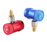 2pcs Adaptadores R1234yf a R134a, R1234yf Acoplador Rápido De Lado Bajo, Acopladores Rápidos Profesionales Adaptador De Puerto De Servicio De Aire Acondicionado para Auto Vehículo