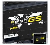 2pcs Adhesivo World R1250GS HP ADVENTUREE Compatible con BMW Motorrad R1250 GS R 1250 HP Touratech y GIVI Trekker Outback 37L 48L (Blanco/Amarillo)