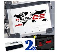 2pcs Adhesivo World R1250GS HP ADVENTUREE Compatible con BMW Motorrad R1250 GS R 1250 HP Touratech y GIVI Trekker Outback 37L 48L (Negro/Rojo)