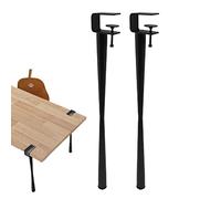 2Pcs Adjustable Table Clamp Legs,F-Shape Dining Desk Legs,Metal Table Leg,Office Table Legs DIY Iron Bench Leg,for DIY Furniture Console,with Floor Protectors (75cm(30in),Black)