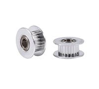 2Pcs Aluminum 5Mm Inner Diameter, Gt2 6Mm Idler Pulley Gt2 Pulley Timing Belt Drive Idler Pulley With Bearing For 3D Printer