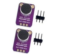 2pcs Amplificador de Micrófono Electret MAX4466, Mini Amplificador Micrófono Electret DIY, Sensor de Ruptura Ganancia Ajustable para Convertidores de Voz Proyectos de Reacción de Audio para Arduino