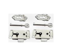2pcs Antique Cabinet Lock Decorative Furniture Lock with Key and Screw suitable for various styles (silver)