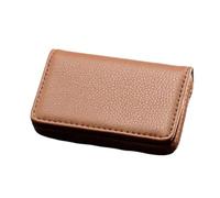 2pcs Arrival PU Leather Stainless Steel Men/Women Credit Bank Card Case Metal Box Magnetic Business Holder(Brown)