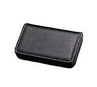 2pcs Arrival PU Leather Stainless Steel Men/Women Credit Bank Card Case Metal Box Magnetic Business Holder(Black)