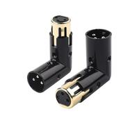 2pcs Audio Adapter Plug Adjustable Male To Female Right Angle Xlr Adapter 3pin Black (xlr 90 Degree Adapter)