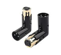 2pcs Audio Adapter Plug Adjustable Male To Female Right Angle Xlr Adapter 3pin Black (xlr 90 Degree Adapter)-yuyu