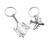 2Pcs Avión Llavero, Creativo 3D De La Aviación Modelo, Clave Anti-Pérdida De Cole, Adecuados para La Decoración De Mochilas Y Cámaras.