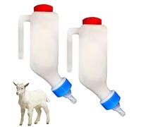2PCS Baby Goat Bottle, 500ml Plastic Goat Feeder with Scale, Hanging Milk Feeding Supplies for Little Lamb Calf Sheep Feeder