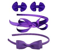 2Pcs Bandas Para El Cabello De Arco, 2Pcs Horquillas De Arco, Accesorios Para El Cabello Púrpura, Diademas Para Niñas, Joyería De Accesorios De Ropa, Decoración De Diadema Púrpura