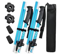 2Pcs Bastones Senderismo, Bastones Trekking Telescópicos Plegables, 110-130cm Bastones Marcha Nordica Walking Aluminio 6013 Ligeros, Poles Montaña Alpinismo para Caminar Hombres y Mujere