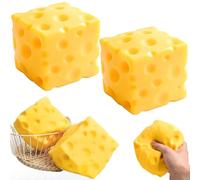 2PCS Big Cheese Squishy,7x7 Squishy de Queso Gigante,Juguete Amarillo De Queso Apreta,Bolas Antiestrés Quesos Blandos,Comida Sensorial de Simulación Suave para Regalos de Fiesta para Adultos Niños